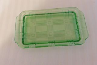 Vintage Depression Glass Green Butter Dish Bottom Only.  7”x4”.