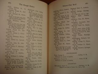Old ROUGH RIDERS Book SPANISH - AMERICAN WAR NAVY CUBA CAVALRY SOLDIER ROSTER LIST 5