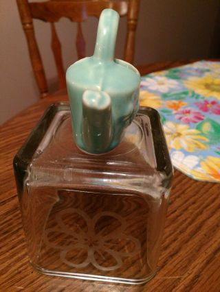 VTG USA Light Blue ?,  POTTERY Tiny Watering Can,  Addorable 4