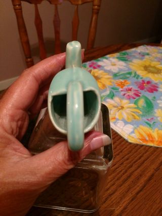 VTG USA Light Blue ?,  POTTERY Tiny Watering Can,  Addorable 5