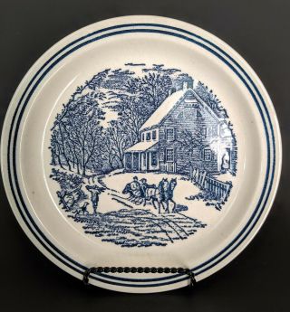Currier And Ives Plate,  Winter Scene,  Vintage.