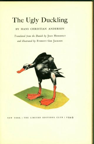 Hans Christian Anderson,  The Ugly Duckling,  Limited Edition Club,  1949