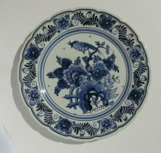 Vintage Handpainted Konig Delft Blue (delfter Blauw) Plate Holland Signed