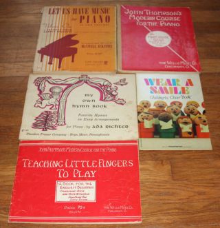 Vintage Music Books For The Chord Organ,  Piano,  Guitar & Children 