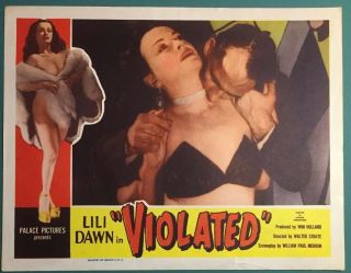 Vintage 1953 Violated Lobby Card Palace Pictures Lili Dawn William Holland 3