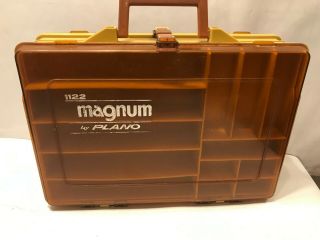 Vintage Plano Magnum 1122 Plastic Fishing Tackle Box Double Sided