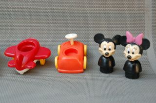 Vintage Illco Disney Little people Donald Goofy Mickey Minnie Mouse Vehicles 3