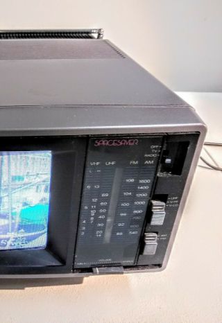 VINTAGE RCA PORTABLE COLOR TV AM/FM RADIO MODEL E05150FG SPACESAVER 1989 3
