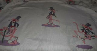 Vintage Twin Size The Pink Panther Flat Bed Sheet Fabric