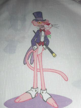 Vintage Twin Size The Pink Panther Flat Bed Sheet Fabric 3