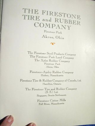 1925 FIRESTONE TIRE AND RUBBER CO,  AKRON,  OH: Vintage 25th Anniversary Book RARE 2