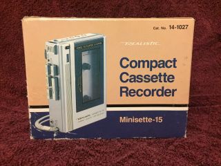 Vintage Realistic Radio Shack Compact Cassette Recorder Minisette - 15