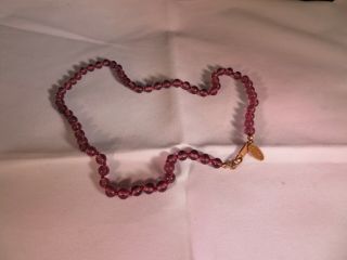 Vintage Miriam Haskell Purple Glass Bead (knotted) Necklace
