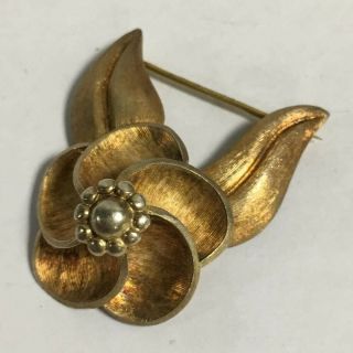 Vintage Gold Washed Sterling Silver Rancho Alegre Floral Pin