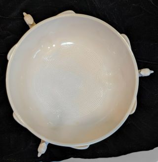 Vintage Milk Glass 3 Footed Pheasant Bird Serving Bowl Dish Jeannette 1950s 8 