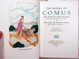 1954 Limited Editions Club Lec – “the Masque Of Comus” – John Milton Poem