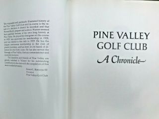 Pine Valley Golf Club A Chronicle 1982 Book Club History by Warner Shelly 6