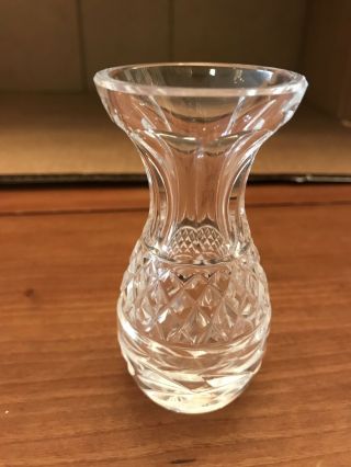 Vintage Waterford Crystal Vase 4” Tall Diamond And Floral Pattern