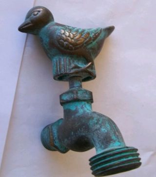 Vintage Solid Brass Bird Garden Hose Nozzle
