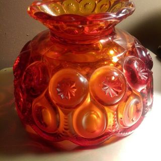 Vintage Redish orange Moon And Stars Design Glass Fairy Lamp Shade 3