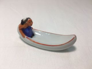 Vintage Made In Japan Native American Indian In Canoe