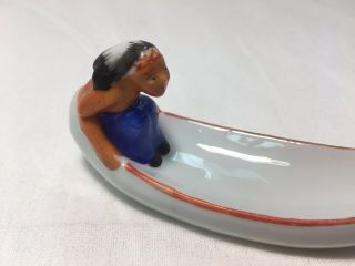 Vintage Made In Japan Native American Indian In Canoe 2