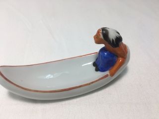 Vintage Made In Japan Native American Indian In Canoe 3