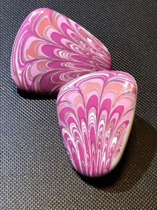 Vintage Avon Porcelain Art Pierced Earrings Pink
