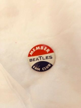 A Vintage Members Beatles Fan Club 1964 Usa Pinback