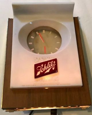 Vintage Schlitz Beer Lighted Floating Hands Clock Schlitz Only