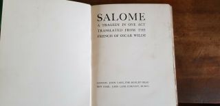 1906 Oscar Wilde - Salome - Aubrey Beardsley illustrated cover.  Bodley Head 1st 3