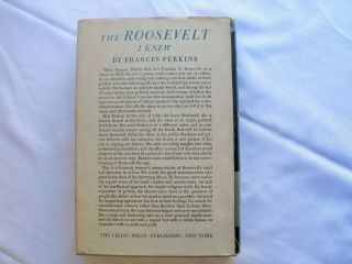 THE ROOSEVELT I KNEW by FRANCES PERKINS,  1946,  1ST ED/3RD PRT. ,  HC,  DJ 2