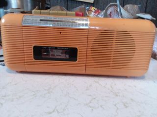 Lenoxx Sound Boom Box Yellow Vintage Am/ Fm Cassette Tape Radio Ct - 72