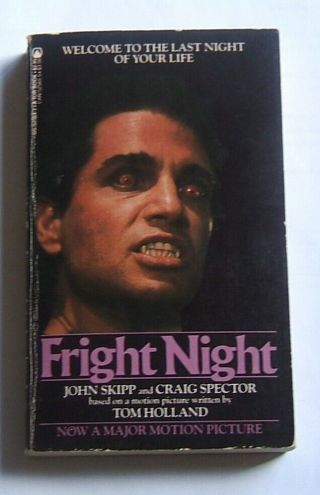 1985 1st Printing Fright Night John Skipp/craig Spector Horror Movie Paperback