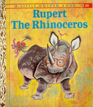 Rupert The Rhinoceros Vintage Little Golden Book 1st A Edition Tibor Gergely