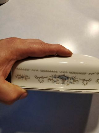 Wade Diane Fine Porcelain China From Japan Butter Dish Vintage Blue Flowers