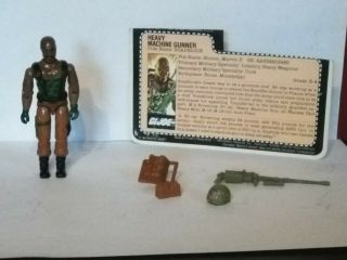 G.  I.  Joe 3 3/4 " Vintage Action Figure Roadblock V1 1984 Arah Machine Gunner
