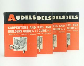 Great Set Vol.  1 - 4 Audels Carpenters & Builders Illustrated Guide Books 1965