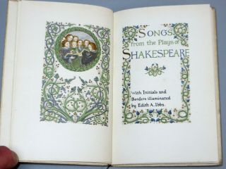 Songs From The Plays Of Shakespeare (1913) Illuminated By Edith Ibbs Lithographs
