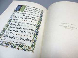 SONGS From the PLAYS of SHAKESPEARE (1913) Illuminated by Edith Ibbs lithographs 7