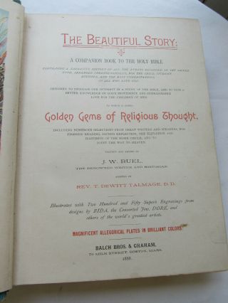 The Story Golden Gems Of Religious Thought Bible JW Buel 1888 2