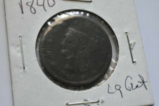 1840 Usa Braided Hair Large Cent (vintage Old Coin) A277/dsc0457