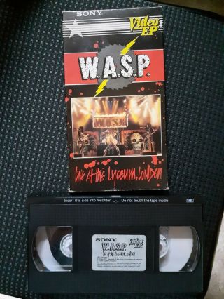 Wasp W.  A.  S.  P.  Vhs Live At The Lyceum London Video Ep Sony Oop Vintage