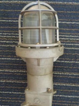 Vintage Industrial RAB Explosion Hazard Cage Light 4