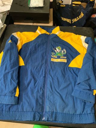 Vintage 90s Apex One Notre Dame University Color Block Jacket Size Xl