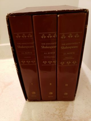 The Annotated Shakespeare 3 Volume Set A.  L.  Rowse 1st Edition