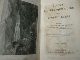 1868 - Black ' s Picturesque Guide to the English Lakes - Engravings & Maps HB 2