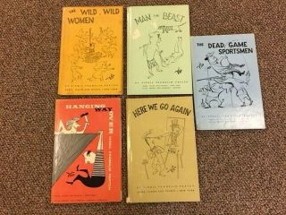 Set Of Five Virgil Franklin Partch Cartoon Books (wild Women,  Man The Beast,  Etc