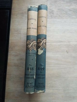 Karl Marx - Capital - 2 x volumes HBs with jackets 1946 - Everyman Library 4