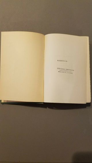 Rebecca by Daphne du Maurier,  First Edition 1938,  Country Life Press 3